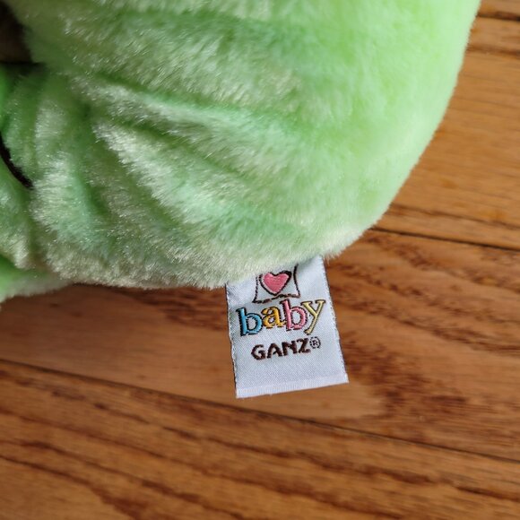 Baby Ganz Bear Plush with Rattle Chocolate Chip Mint Green Brown - Picture 6 of 9